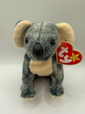 Ty Beanie Baby Koala Plush eucalyptus- Gray and Cream